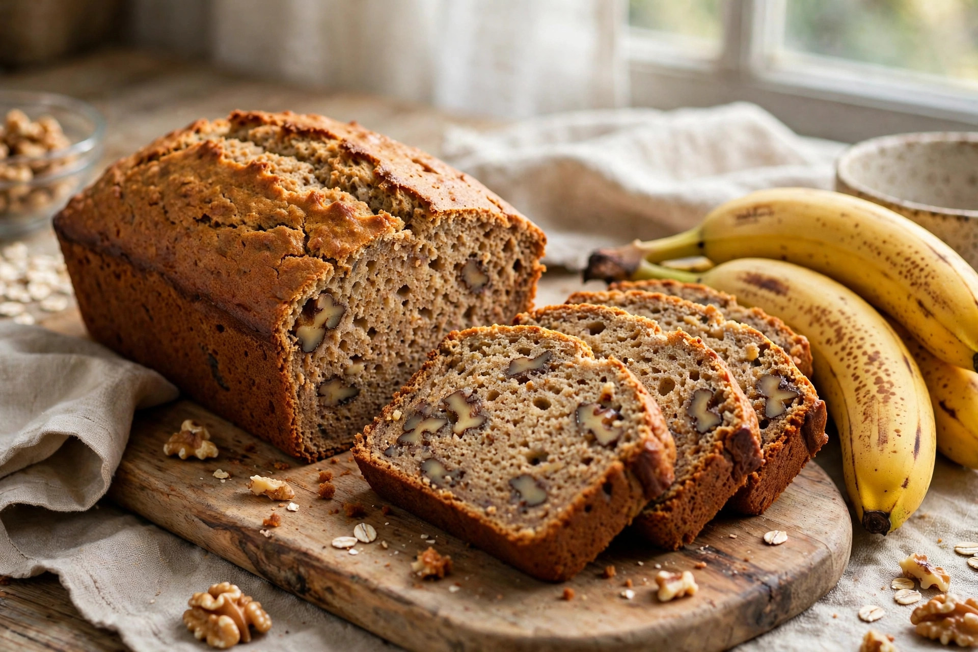 Eggless Whole Wheat Banana Bread