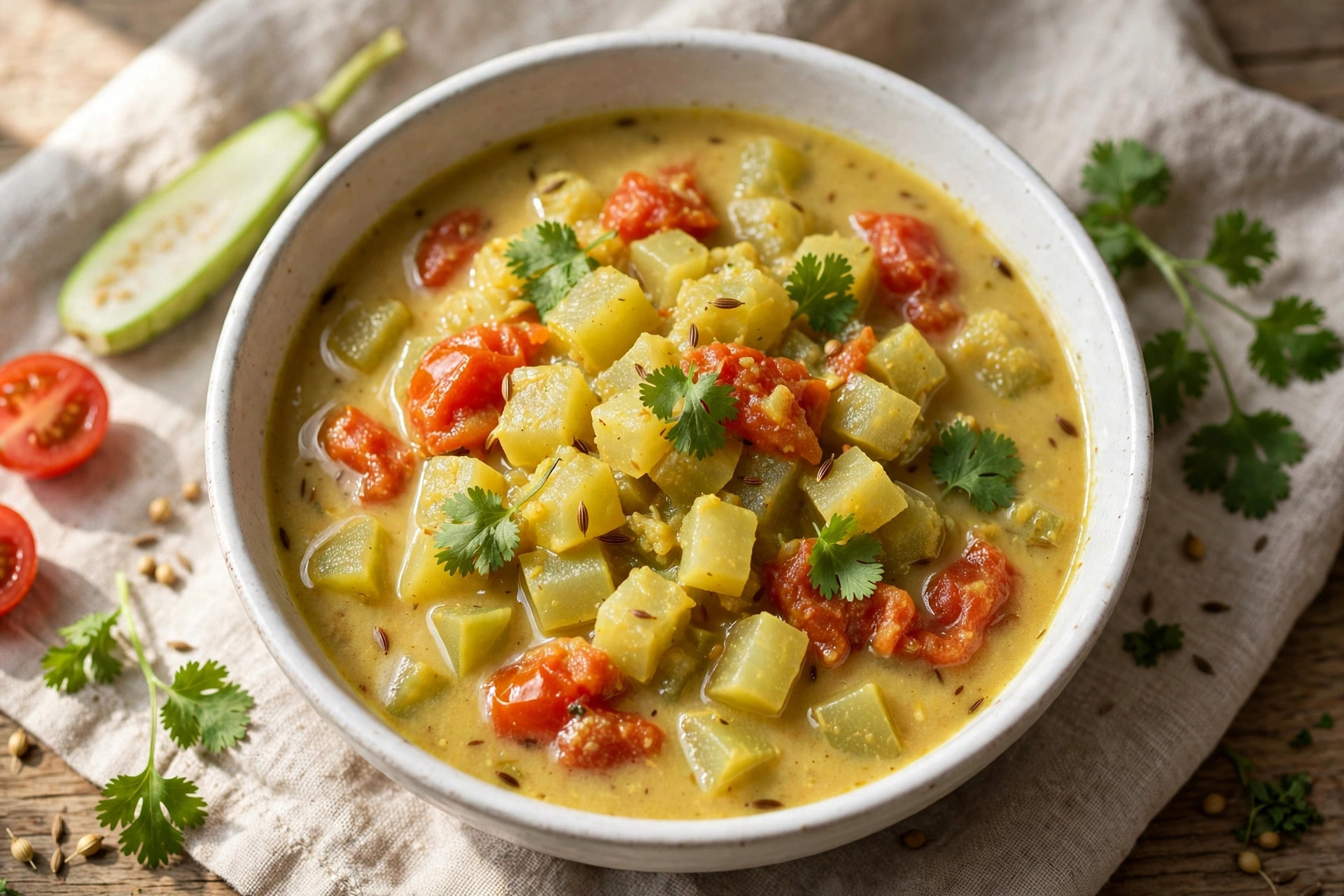 Sattvic Lauki-Tamatar Sabzi