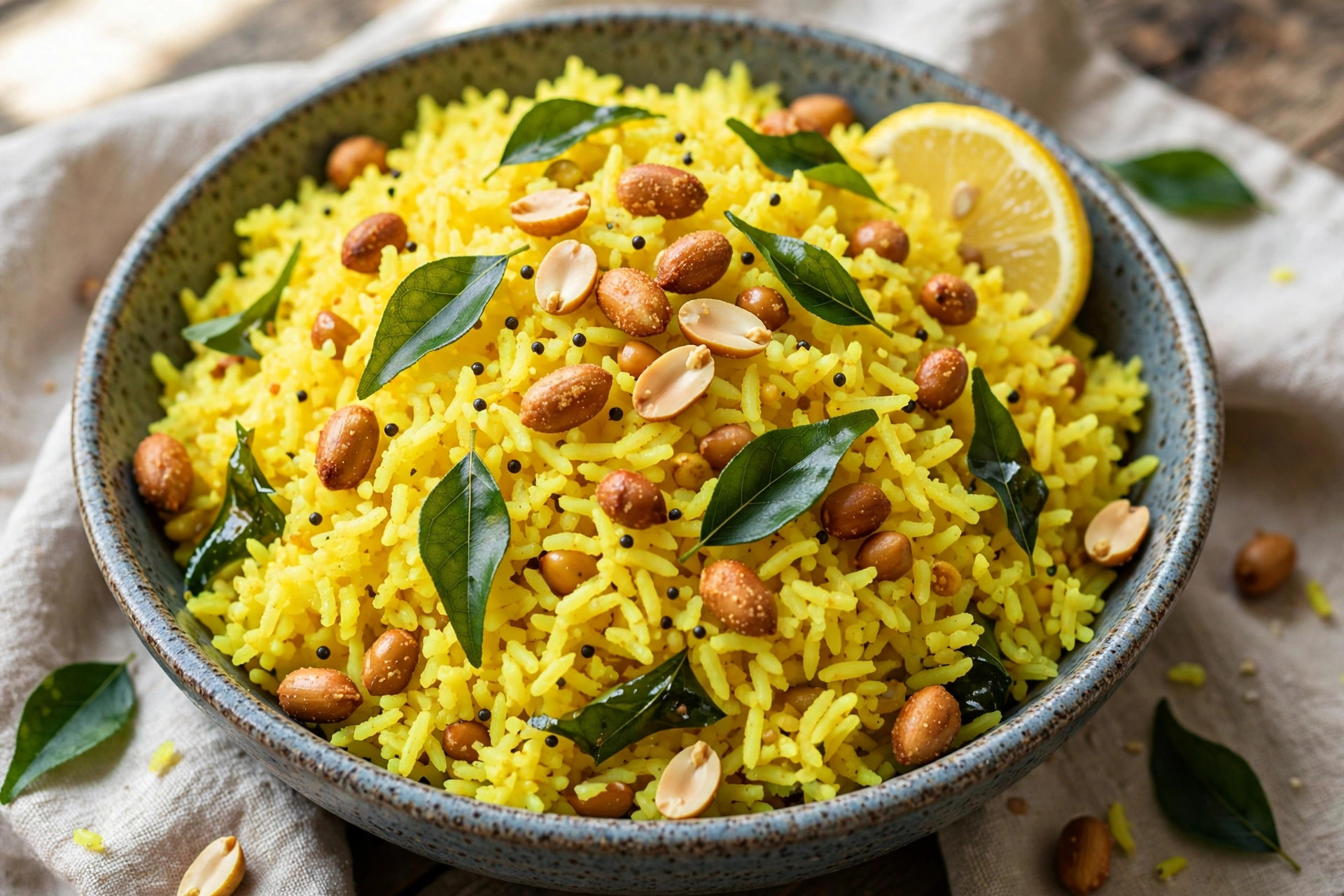 Lemon Rice with Roasted Peanuts